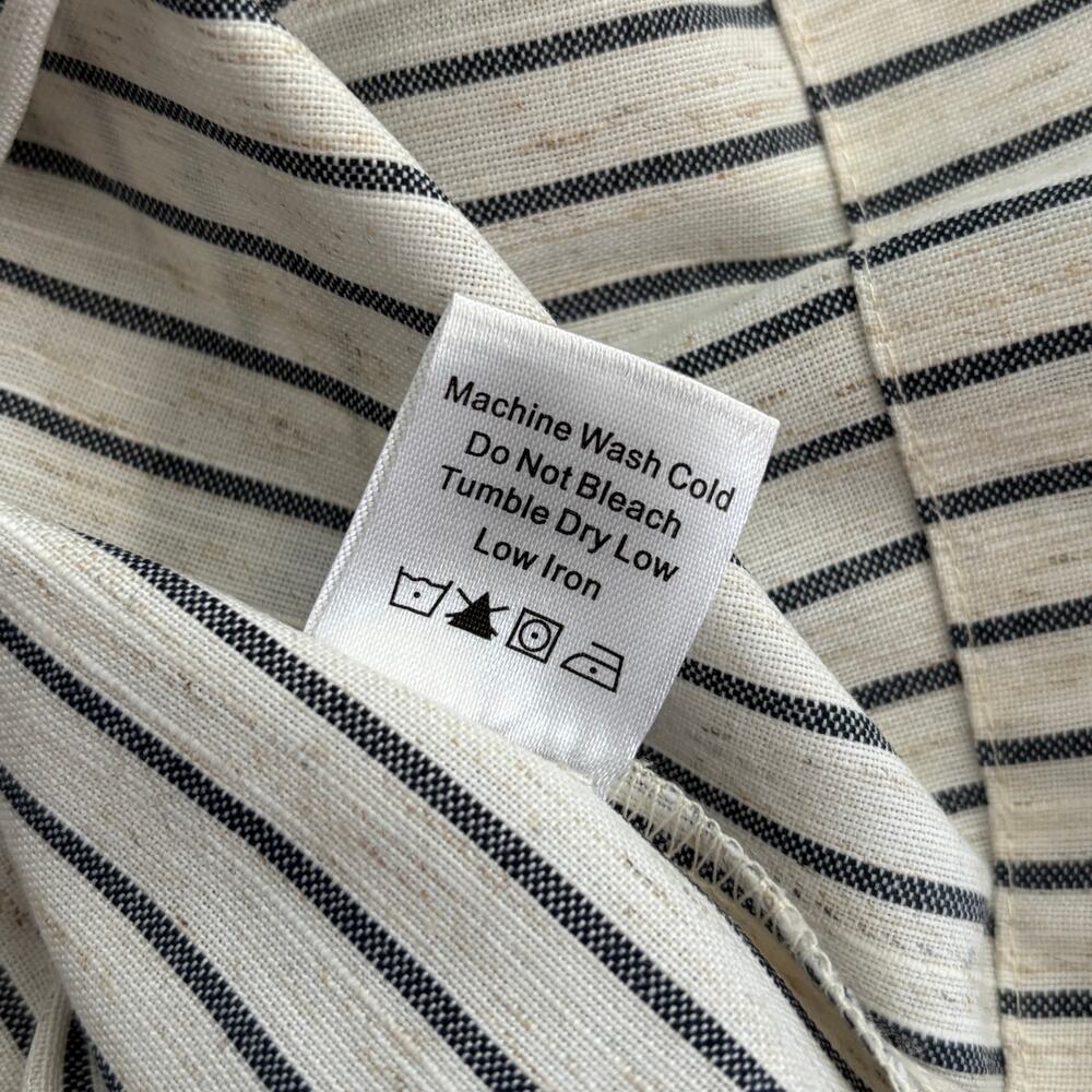NWT Tuckernuck Edie Linen Puff Sleeve Crop Top in Blue Stripe - Size: Medium - Picture 12 of 12